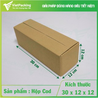 [Giá Sốc] 25 Hộp carton đóng hàng 30x12x12 giấy cứng hộp đẹp