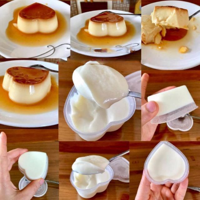Khuôn làm bánh flan hình trái tim có nắp (chịu nhiệt được)