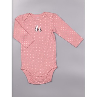 Bodysuit cho bé dài tay hồng chấm bi chất liệu cotton từ 0-24 tháng ❤126H756a