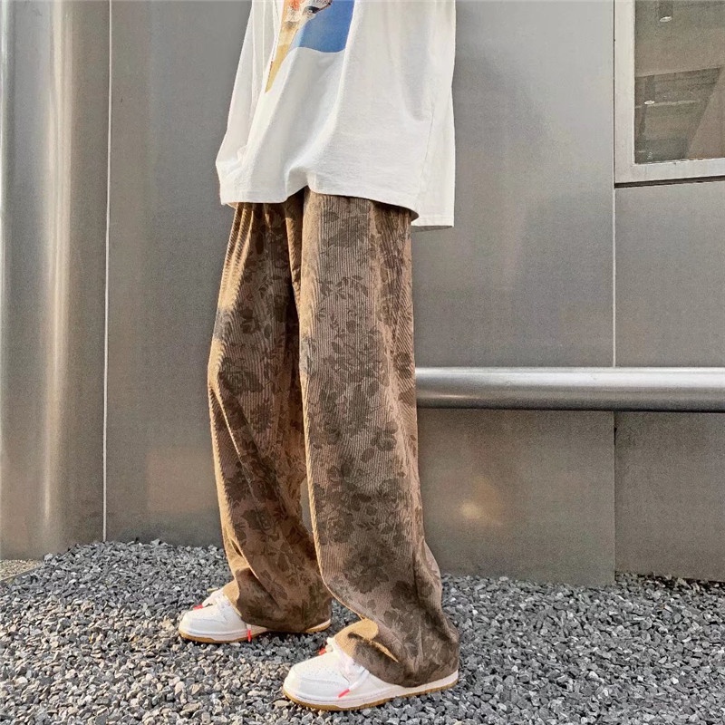 Quần Nhung Ống Rộng Thời Trang Retro Nhật Bản Dành Cho Nam / Size M-3XL / 2 Màu