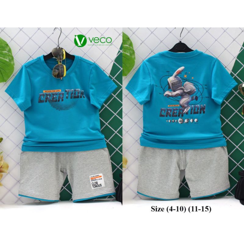 BỘ THUN BÉ TRAI VECO THỎ PHI HÀNH GIA 14-26KG