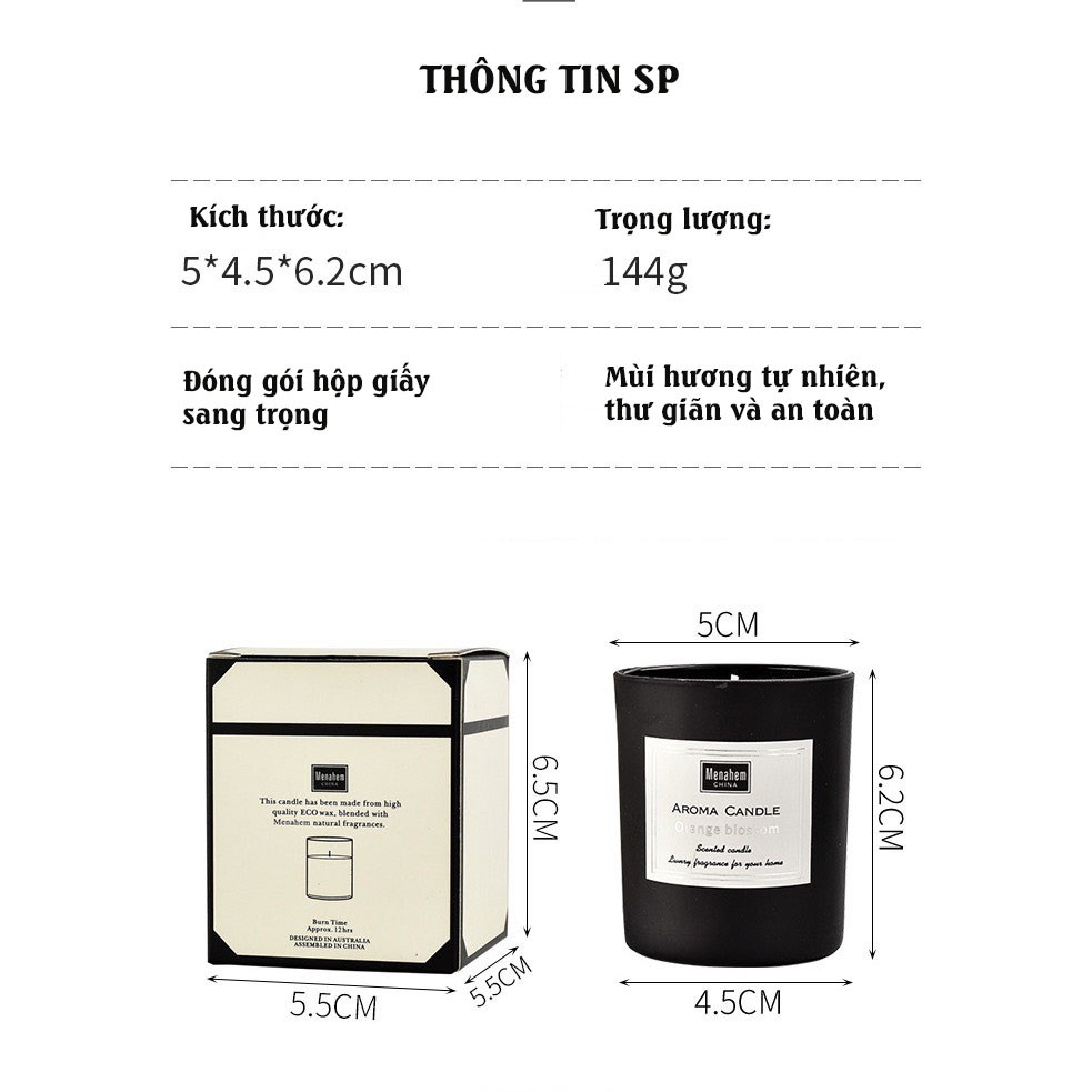 Nến thơm tự nhiên cao cấp, Hương Freesia và Hoa oải hương dịu nhẹ, Thư Giãn, Giảm Stress - Không Khói & An Toàn N02