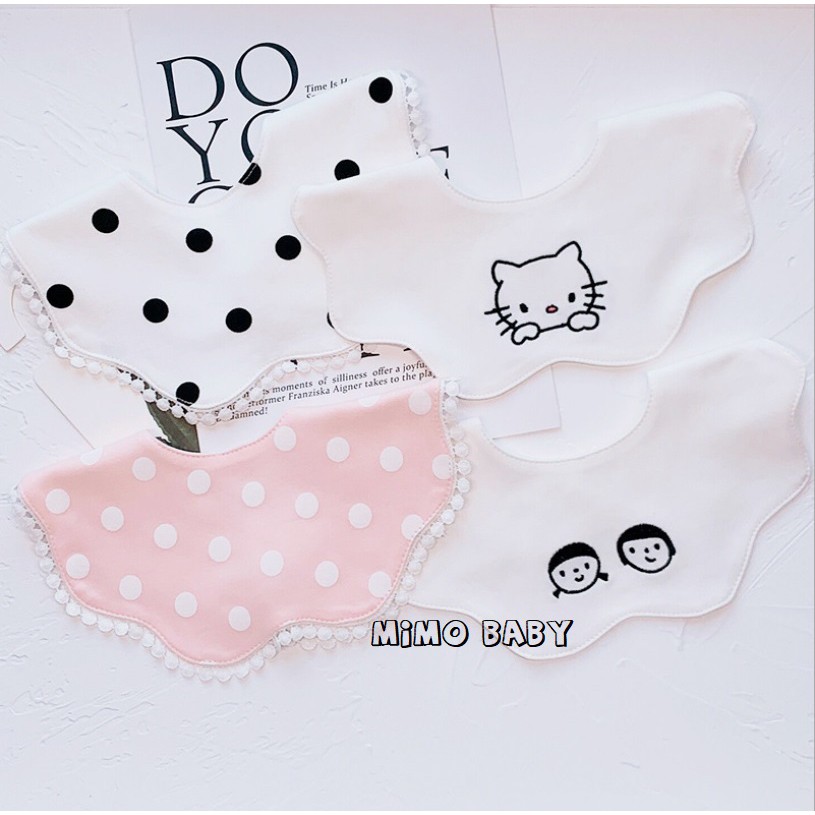 Yếm cổ hoa style hàn quốc mẫu viền sóng Mimo Baby YC04 cho bé