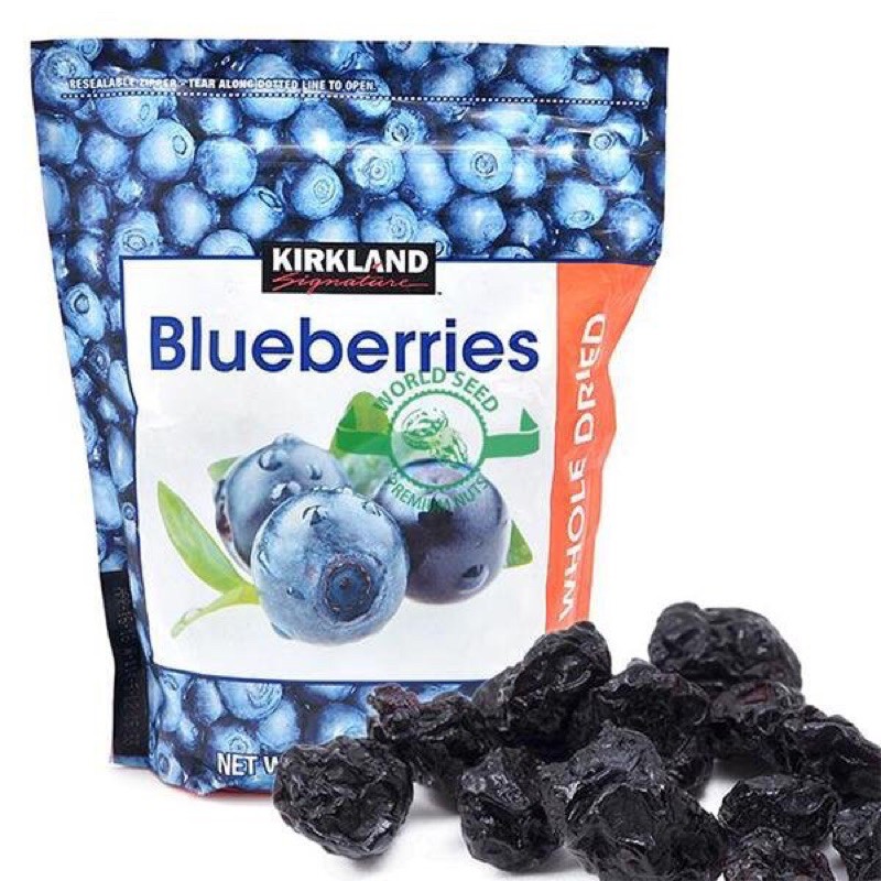 Quả Việt Quất Hữu Cơ Sấy Khô Kirkland Signature Whole Dried Blueberries (567g)