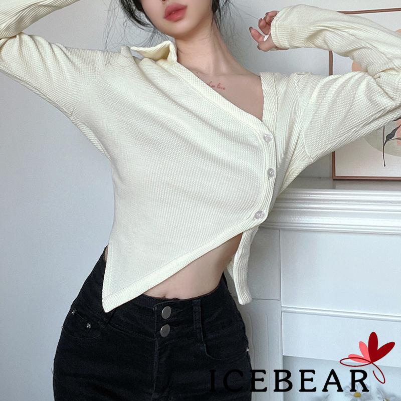 Áo tay dài cổ chữ V màu sắc thời trang cho nữ