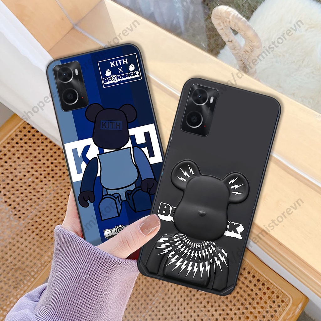 Ốp lưng Oppo A76 hình kaws, kith, bear brick nổi 3D phong cách độc đáo