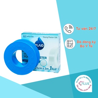 Băng keo cuộn lụa young plaster- silk 1.25cm x 5m young chemical vina giúp cố định băng gạc, độ bám dính cao, 1 cuộn/hộp