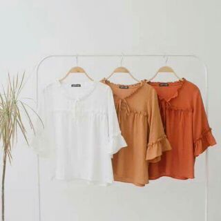 Áo bèo cổ cột nơ