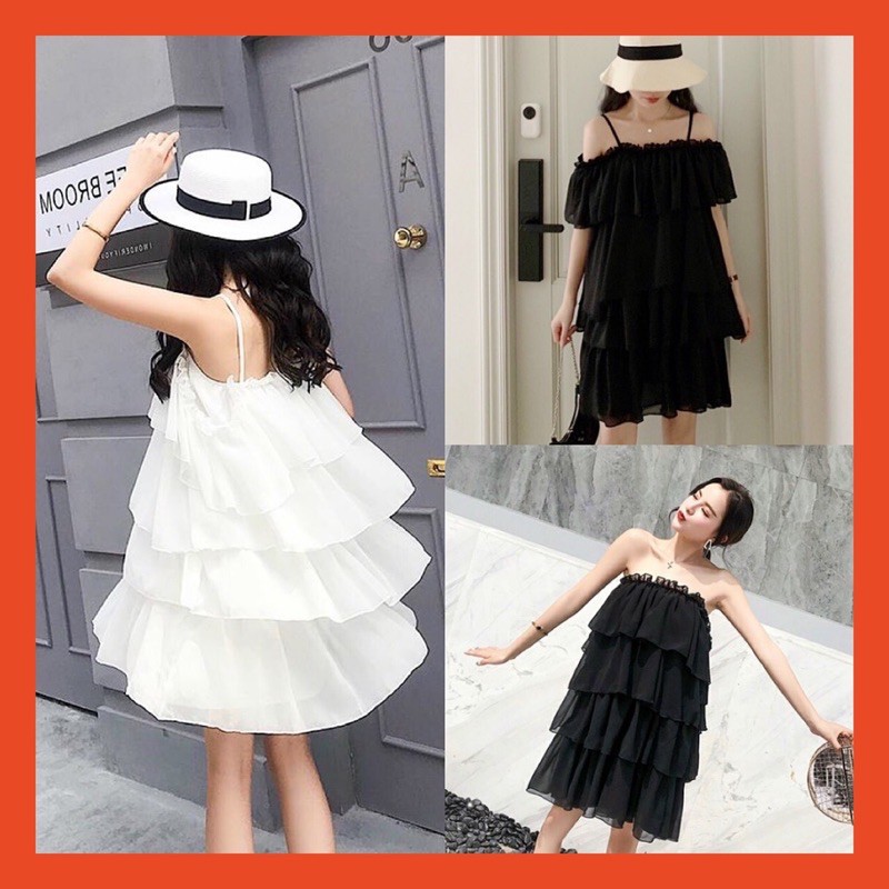 [ Tiểu Thư ] Đầm Maxi Voan 4 tầng mặc được 3 kiểu siêu xinh, đi biển đi chơi đẹp lắm nà