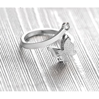 Nhẫn titan con bướm phun cát free size @jenaccessories.vn