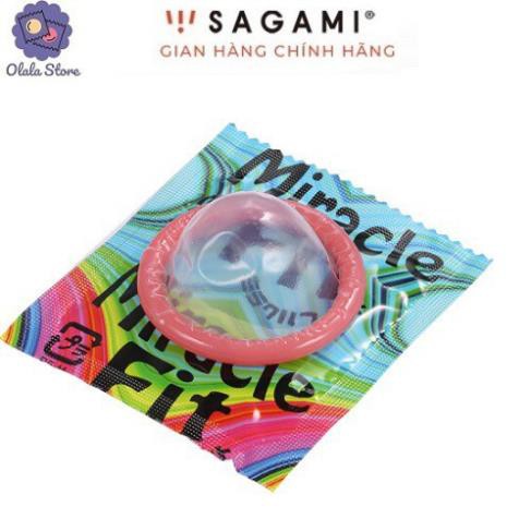 Bao cao su Sagami Miracle - Thiết kế 3D - Ôm khít - Siêu mỏng - Không mùi- Hộp 10 chiếc- HÀNG CHÍNH HÃNG
