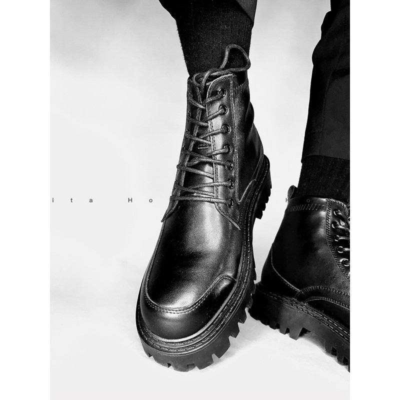 Giày Boot cao cổ, da mềm phong cách Hàn Quốc - HOUDITA C-B03