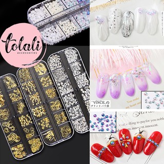 Metallic Mixed Shape Punk Nail Art Tips 3D Decoration Rivet Studs Manicure DIY- trang trí móng nail