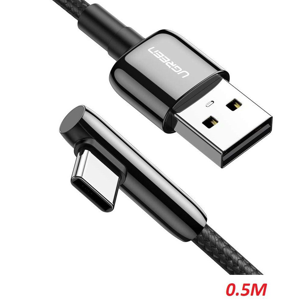 Cáp USB type C bẻ góc phải 90 độ ra usb A chống nhiễu US313 Ugreen 70282