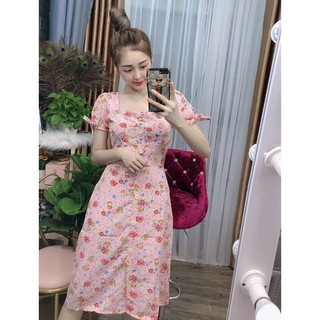 Đầm cột nơ tay siêu xinh