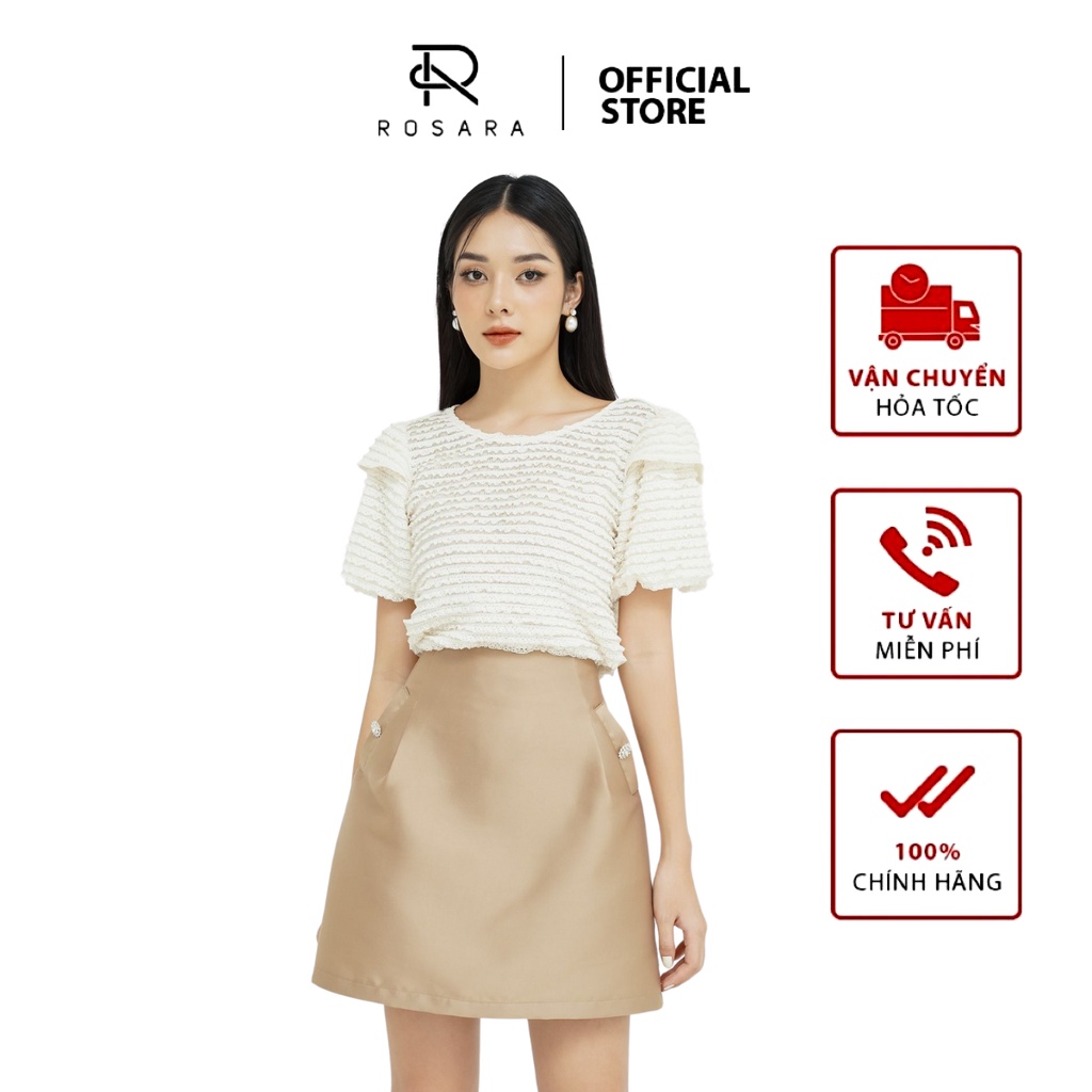Chân váy chữ A thời trang nữ tafta dáng xòe Rosara CV2 Nâu