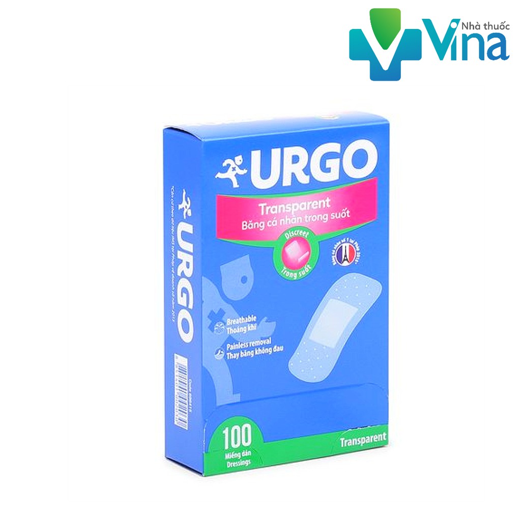 Băng Cá Nhân Trong Suốt Urgo Transparent Assorted 100 Miếng