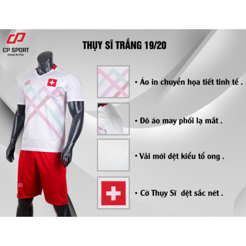 [ Xả Hàng ] Áo bóng đá Tuyển Thụy Sĩ _ Bộ quần áo bóng đá tuyển Thụy sĩ thun lạnh cao cấp