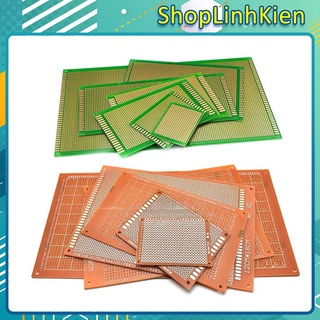 Phíp đồng đục lỗ hàn mạch/ PCB đục lỗ hàn mạch/ Testboard cắm hàn 1 mặt phíp gỗ và thủy tinh/ đầy đủ kích thước