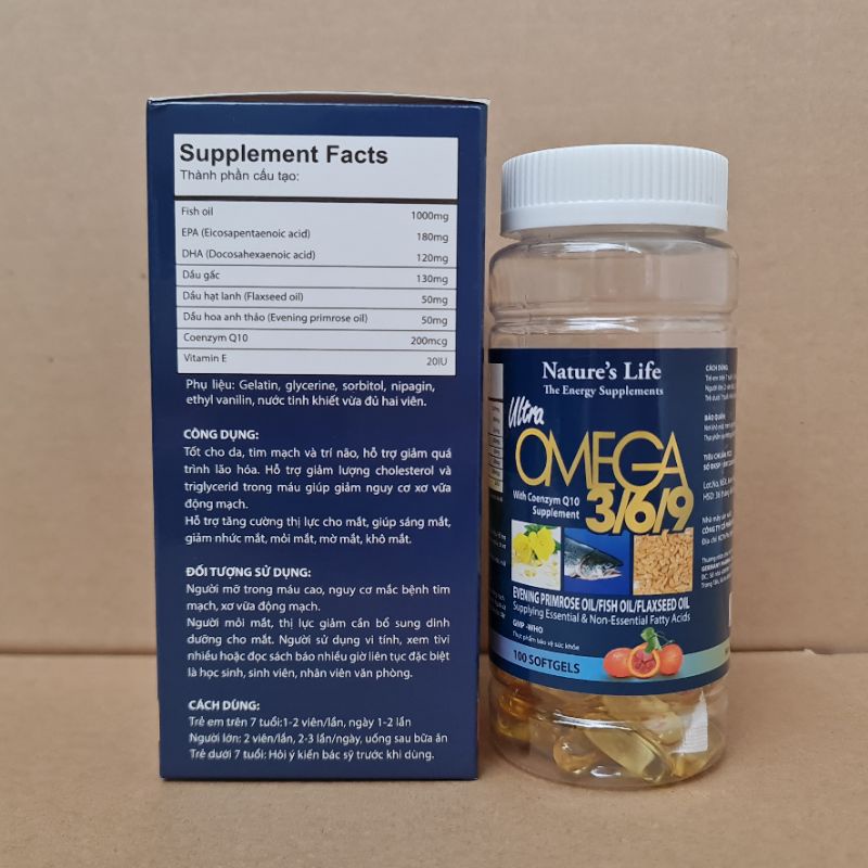 OMEGA 369 - Hộp 100 viên - Làm giảm mỏi mắt, khô mắt