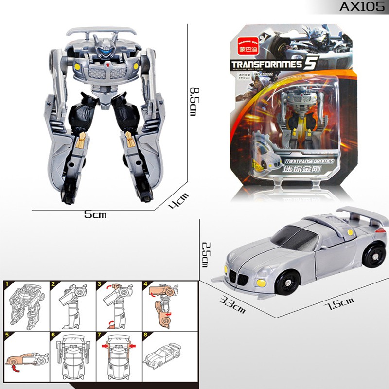 Robot biến hình ô tô  AX105 - transformer biến hình - Mombardi King Kong Mini Pocket Robot Sky Wasp