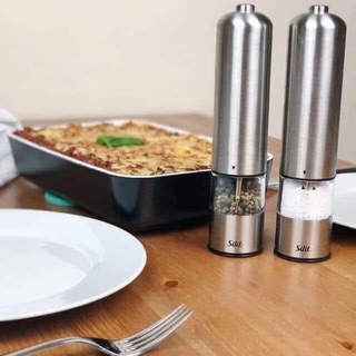 Set máy xay tiêu muối Silit chạy pin - xt chính hãng từ Đức đủ bill