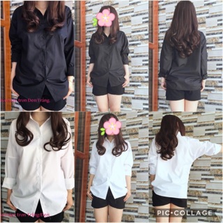 Sơ mi Oversize trơn (2 màu :trắng và đen)