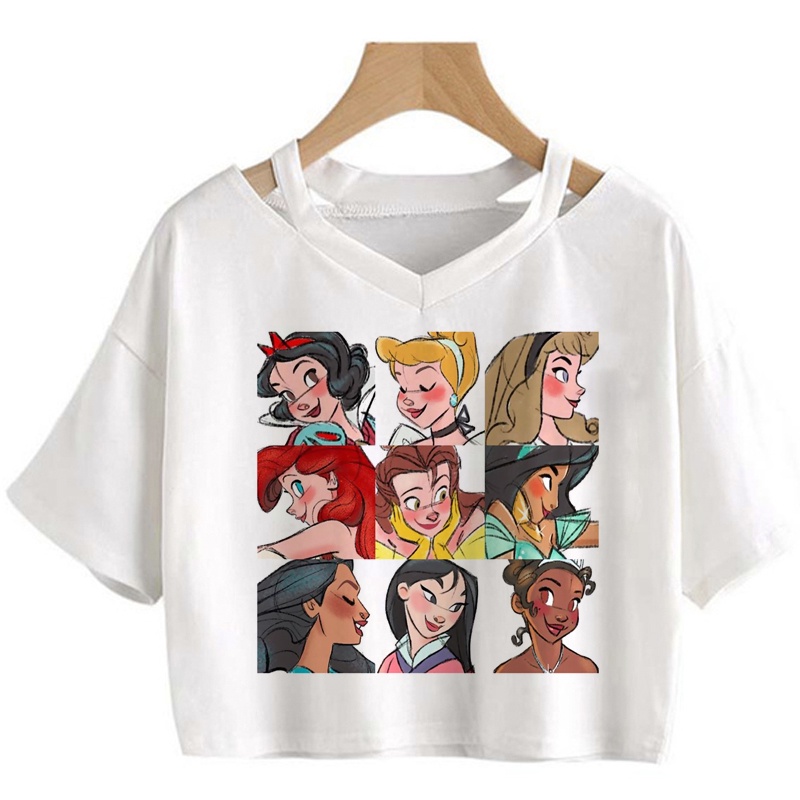Áo Thun Tay Ngắn In Hình Công Chúa Disney Thời Trang Cho Cặp Đôi