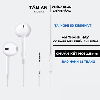 Tai nghe nhét tai giá rẻ Sendem V7 Có Mic- Chất Âm Ấm- Có Nút Dừng Tắt Nhạc