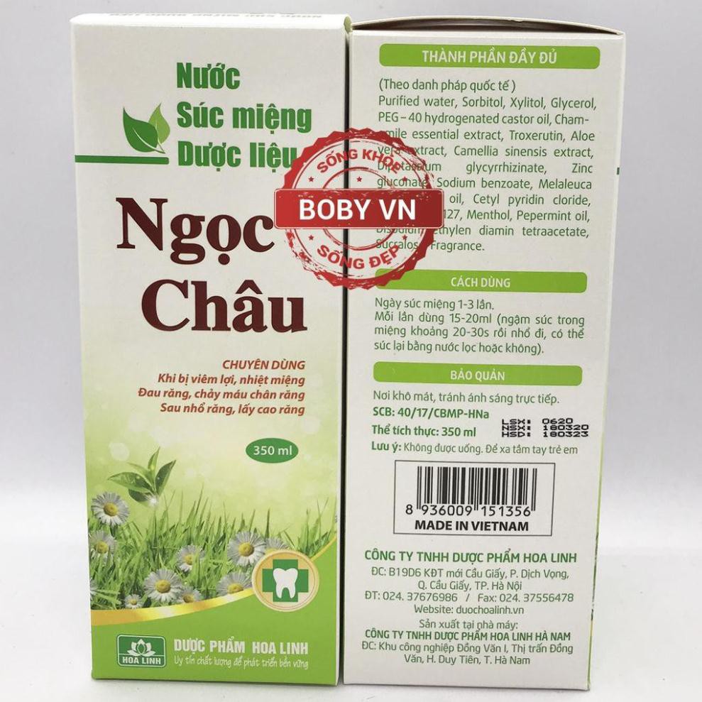 Nước súc miệng dược liệu Ngọc Châu của Dược Hoa Linh - Chuyên dùng khi bị viêm lợi, nhiệt miệng, chảy máu chân răng