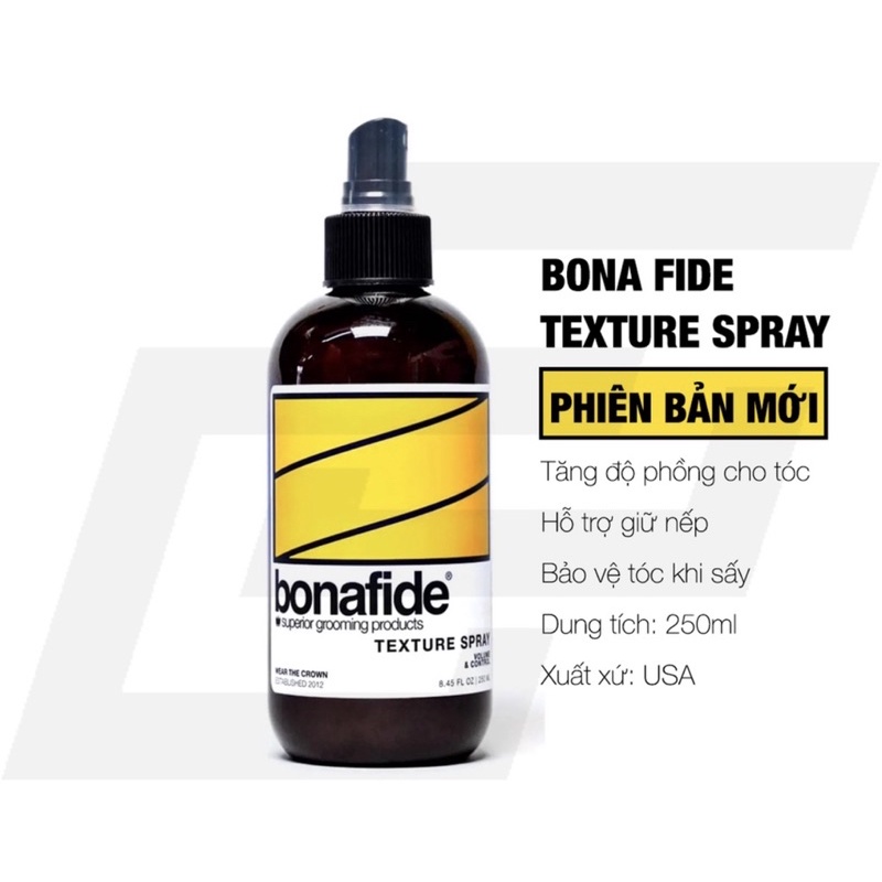 - Xịt tạo phồng tóc Bona Fide Texture Spray