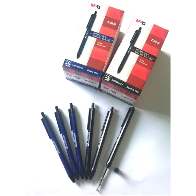 Combo 80c bút bi dầu TR3- MG(xanh,đen,đỏ)