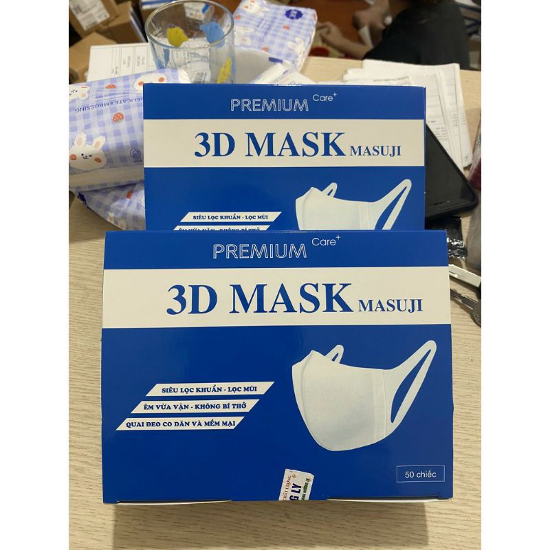 (RẺ NHẤT hộp 50c)Khẩu trang 3D Mask Monji công nghệ dập Nhật Bản hộp 50 cái - Hàng Chính Hãng công ty Trung Hiếu