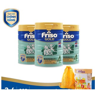 [Tặng 2 thùng đồ chơi gỗ]Combo 6 lon Sữa Friso gold 4 900g