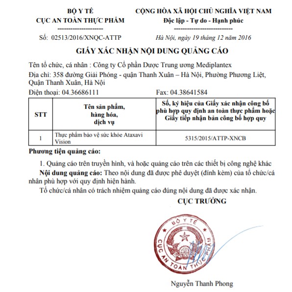 [Chính hãng] Viên uống bổ mắt Ataxavi Vision | Thế Giới Skin Care