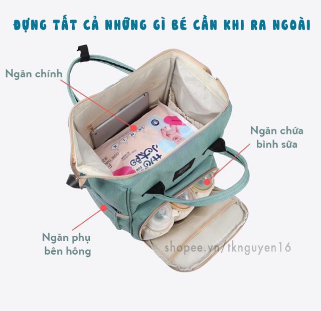 Balô bỉm sữa chính hảng sale còn 295