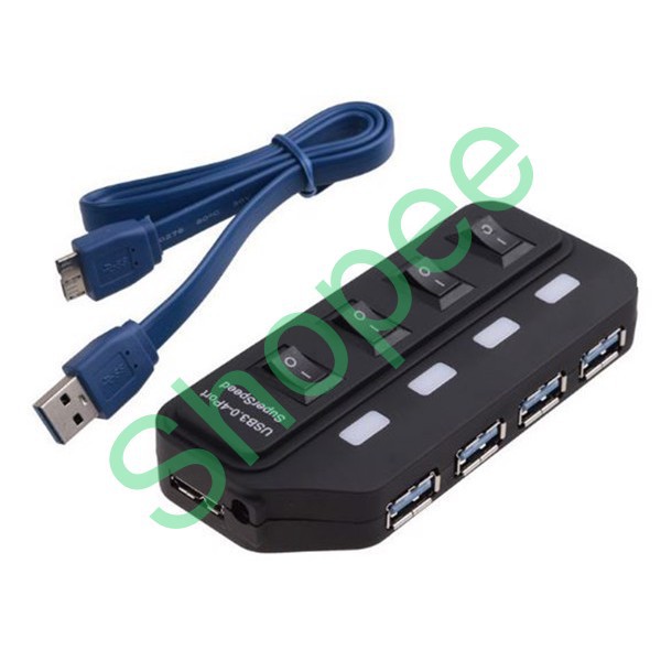 [Rẻ vô địch] Hub Chia 1 Cổng USB 3.0 Thành 4 Cổng USB 3.0 Có Công Tắc Good