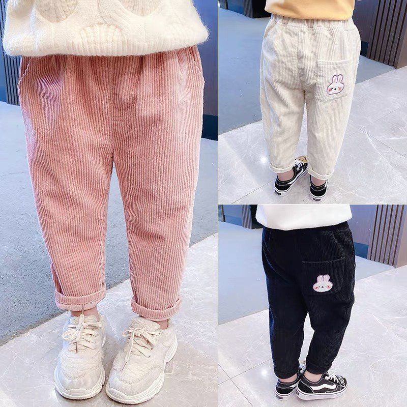 Set 3 quần nhung tăm jogger siêu xinh cho bé gái