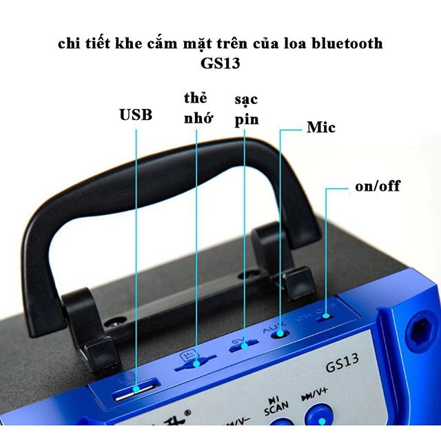 Loa bluethooth mini GS13 Loa Karaoke Không Dây Led Nháy Siêu Đẹp, Âm Thanh 3D sống động.