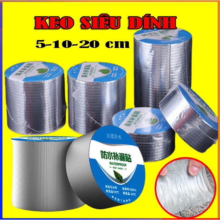 ( khổ rộng 5-10- 20 cm) băng keo siêu dính chống thấm Nhật Bản | Cuộn băng dán chống thấm nước