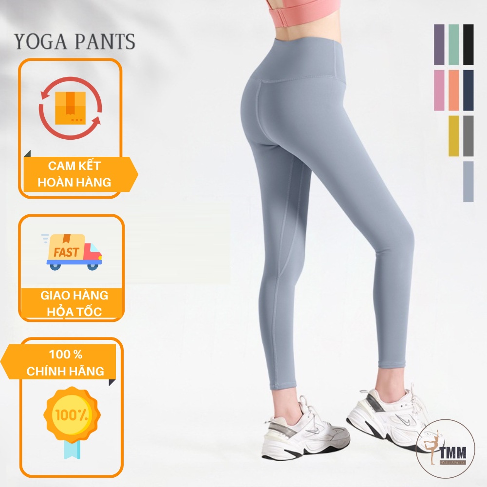 Quần Legging Nữ Dài TMM, Quần Thể Thao Nữ Tập Gym Yoga Aerobic Vải Thun Cotton Nâng Hông Co Giãn