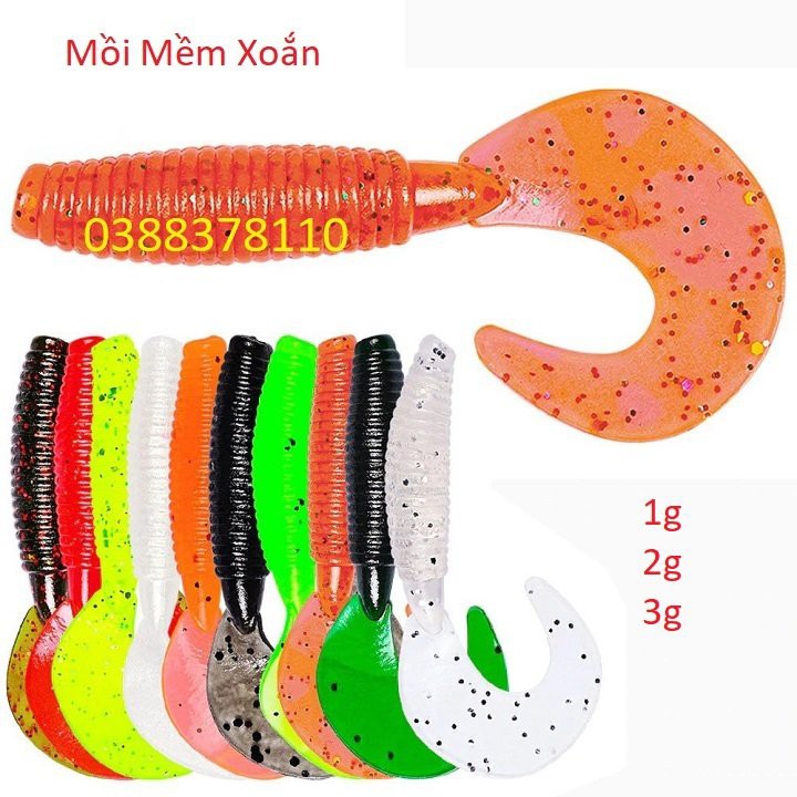 Mồi Giả Mềm Xoắn Cao Cấp Chuyên Dùng Câu Lure