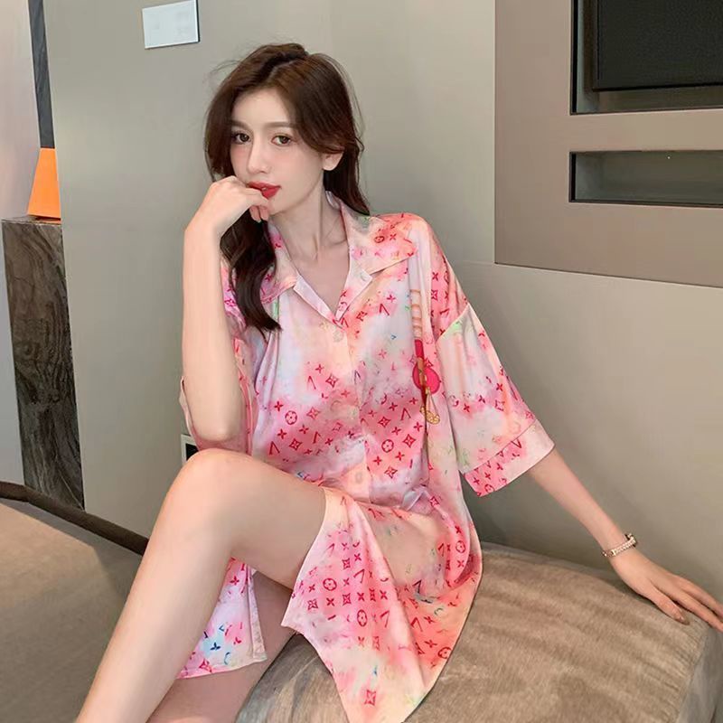Đầm Ngủ Lụa Mỏng Dáng Rộng Thoáng Khí Thời Trang Mùa Hè Cho Mẹ Bầu