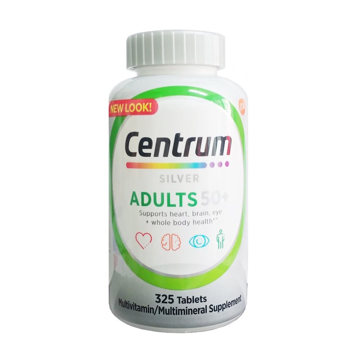 Viên Uống Vổ Sung Vitamin Tổng Hợp Cho Người Trên 50 tuổi Centrum Silver Adults 50+ Multivitamin 325 viên
