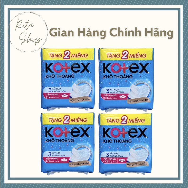 [Tặng 2 miếng] Băng vệ sinh Kotex siêu mỏng cánh 23cm 8 miếng