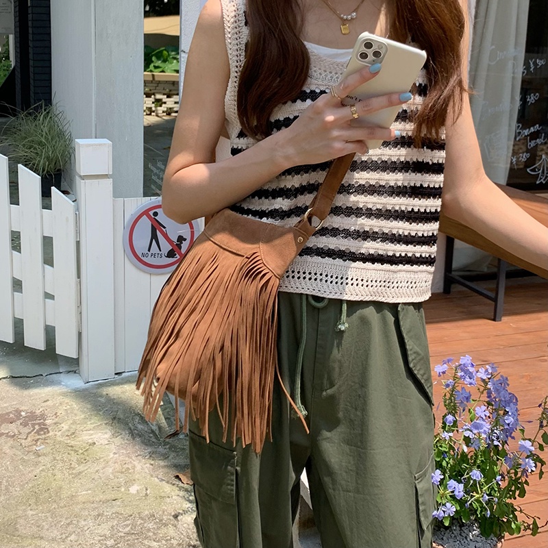 Túi Đeo Chéo Tua Rua Thời Trang Cho Nữ