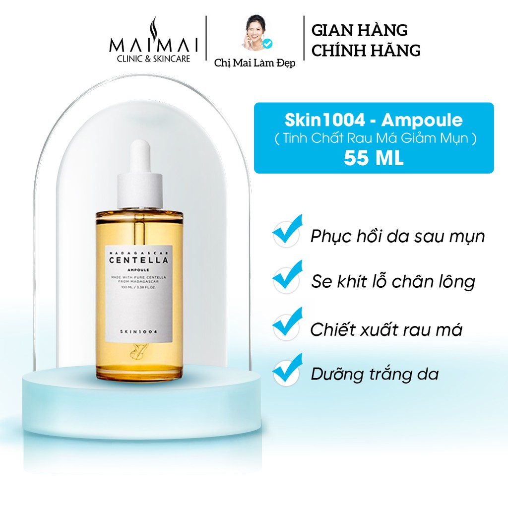 Tinh Chất Rau Má Giảm Mụn, Dưỡng Trắng Da và Phục Hồi Da - Skin1004 Madagascar Centella Asiatica Ampoule 55ml