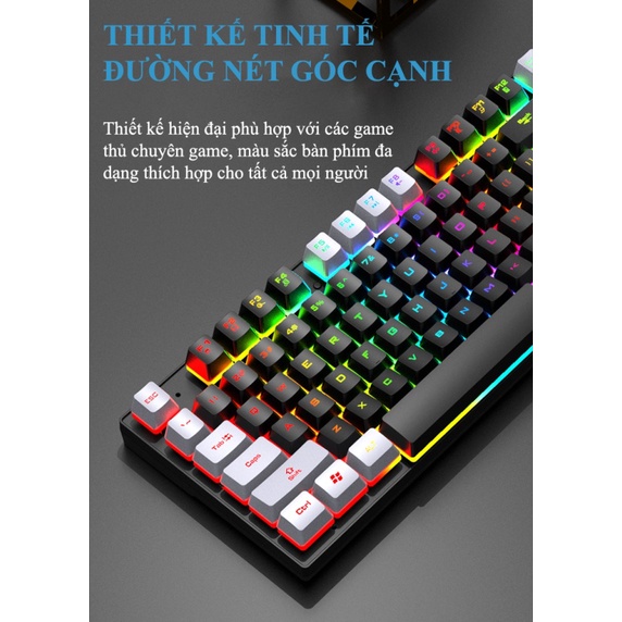GiGiBomstore Bàn phím giả cơ chuyên K4 2022 Bàn Phím giả cơ chuyên game Có Dây có LED 104 phím