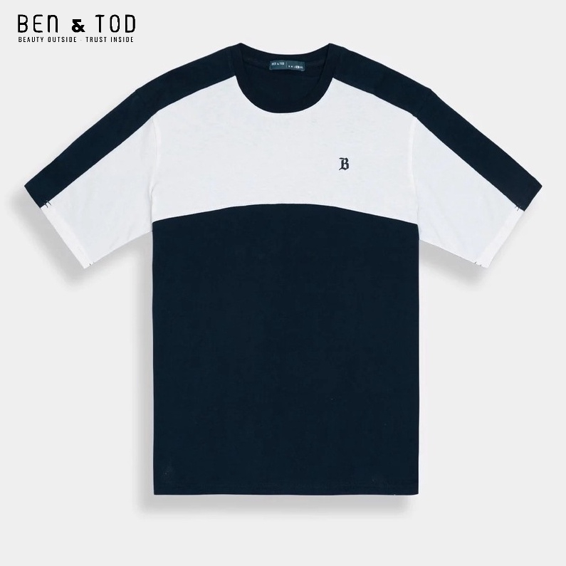 Áo thun nam cổ tròn BEN &amp; TOD R1210BB095 vải cotton, họa tiết, thoáng mát, cao cấp, thanh lịch, trẻ trung