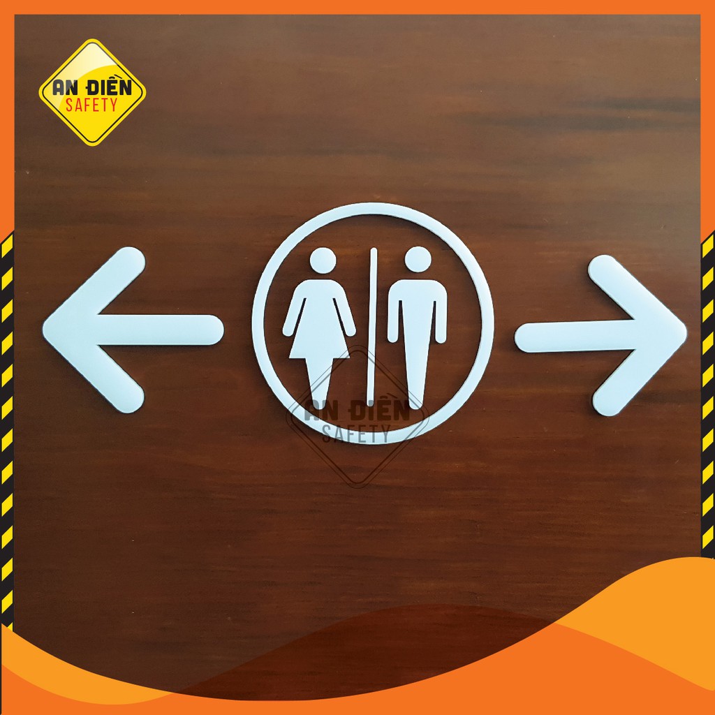 Biển báo An Điền Safety - Bộ mica cao cấp gắn phòng vệ sinh Nam Nữ, kèm 2 mũi tên chỉ dẫn | BigBuy360 - bigbuy360.vn